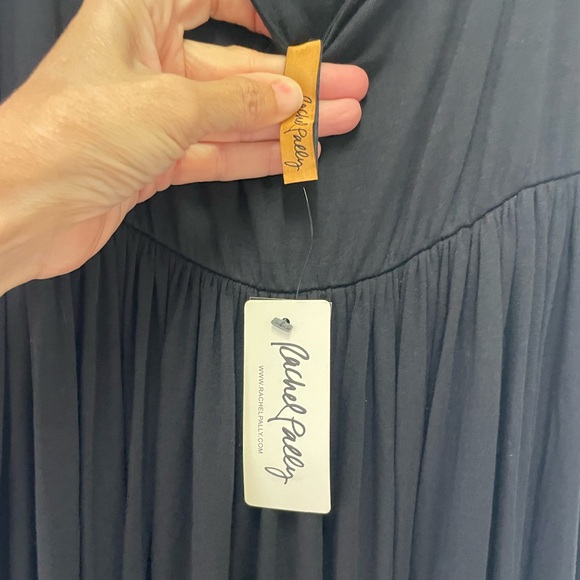 Rachel Pally Isa Black Cap Sleeve Empire Maxi Dress Size Medium - Picture 5 of 7